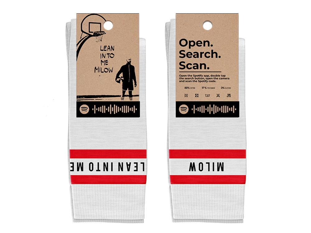 Socks 'Lean Into Me' White